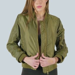 FOREST GREEN BOMBER JACKET